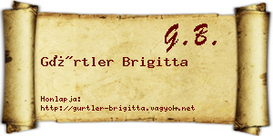 Gürtler Brigitta névjegykártya